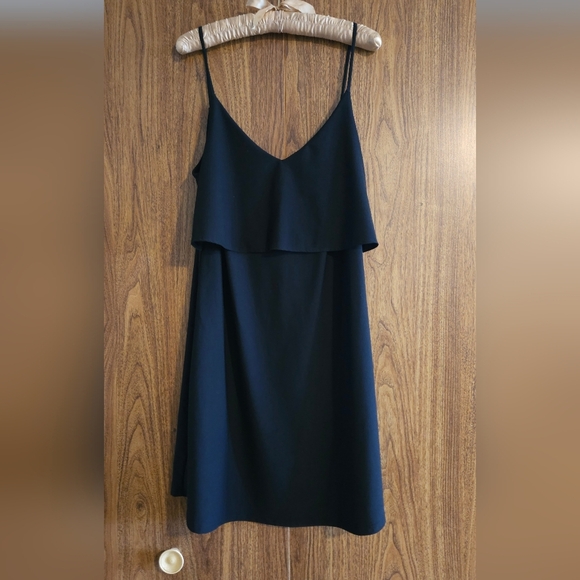 MANGO Black Layered Spaghetti Strap Midi Dress Size M - Picture 3 of 8